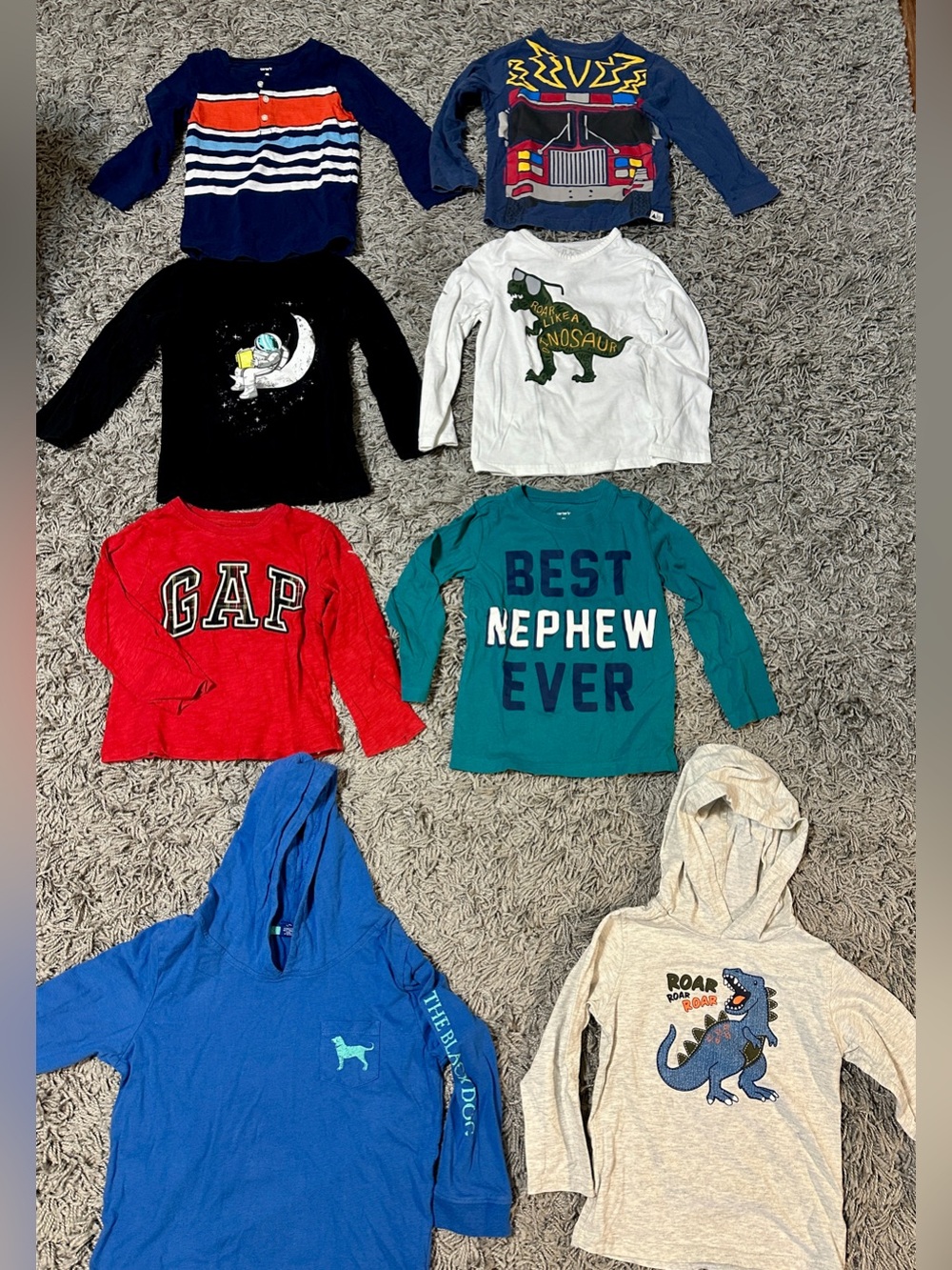 GAP Red Long-Sleeve Logo Tee for Kids